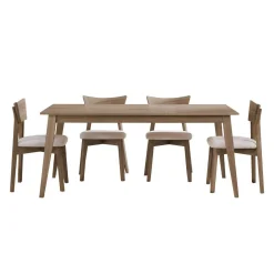 Table à manger rectangulaire 70" avec 4 chaises - gris