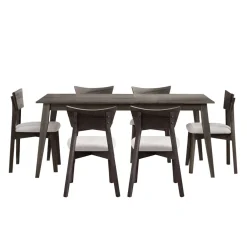 Table à manger rectangulaire 70" avec 6 chaises - ardoise