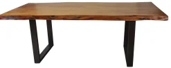 Table à manger rectangulaire en bois massif 84"