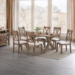 Table à manger rectangulaire en bois massif 59"