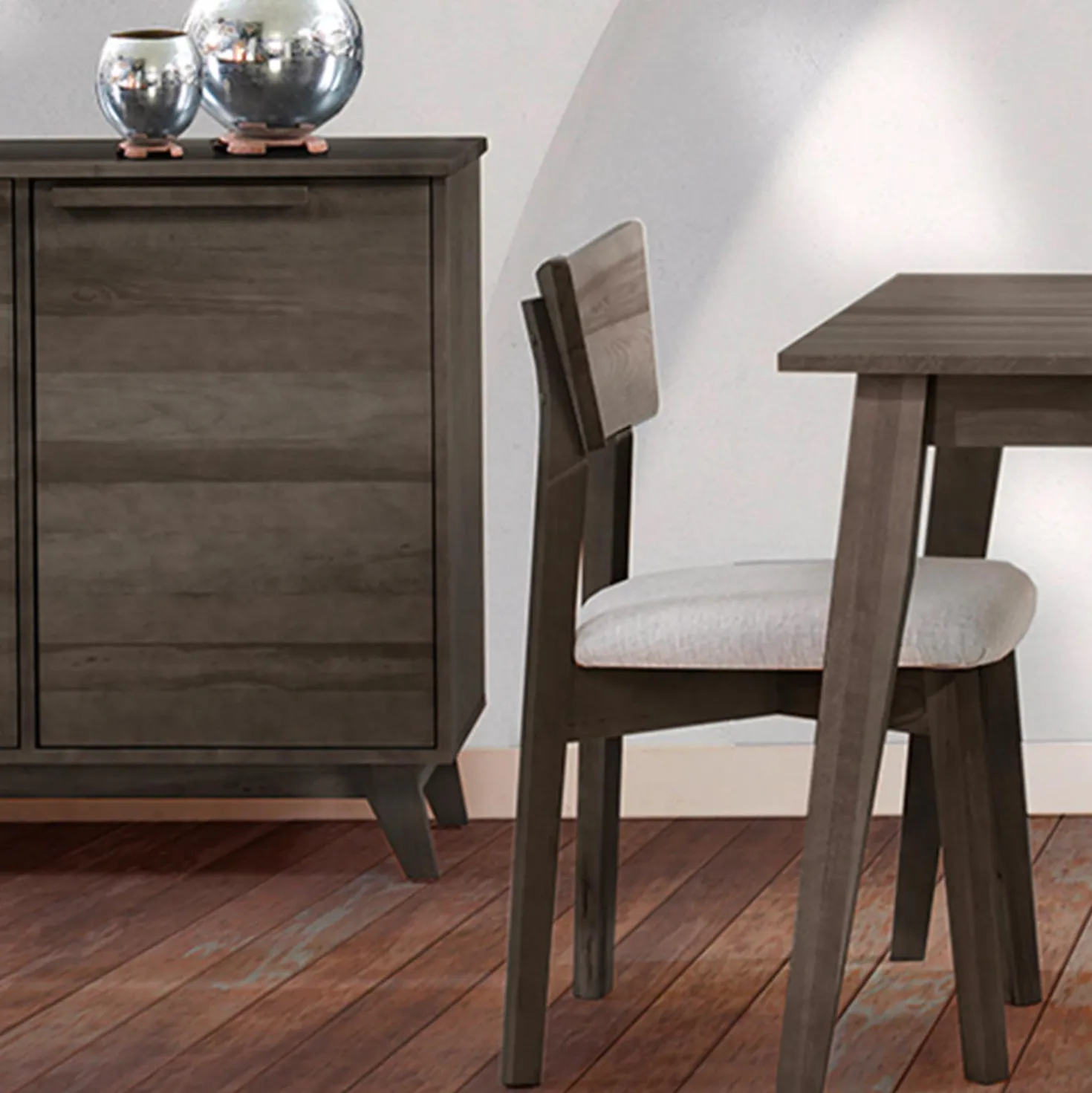 Table à manger rectangulaire extensible (54" à 70") avec 4 chaises - ardoise