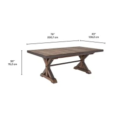 Table à manger rectangulaire en bois massif 79