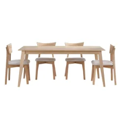 Table à manger rectangulaire 70" avec 4 chaises - grège