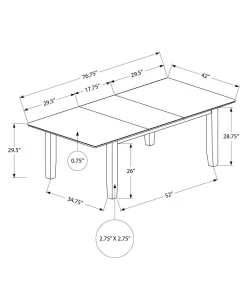 Table à manger rectangulaire extensible 60