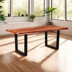 Table à manger rectangulaire en bois massif - 72
