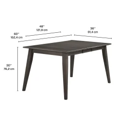 Table à manger rectangulaire extensible en bois massif 48