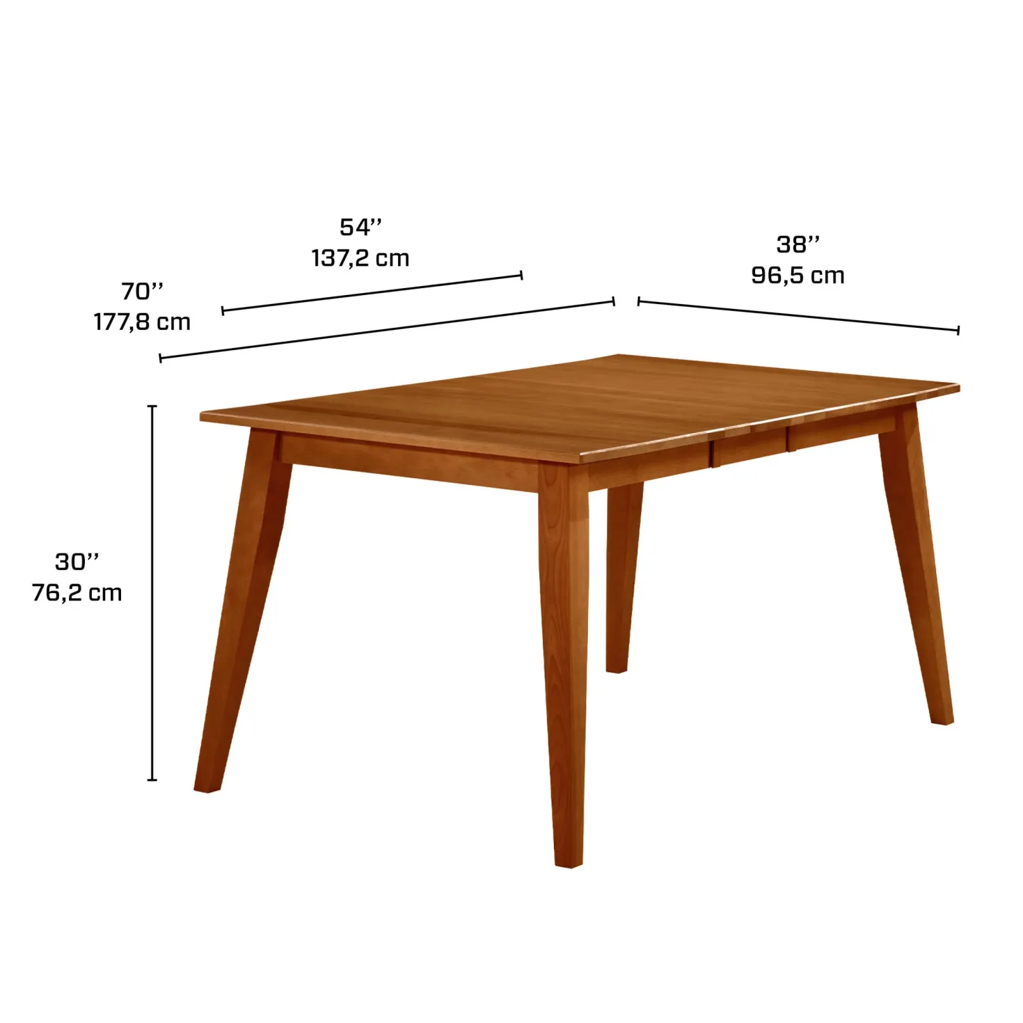 Table à manger rectangulaireextensible (54" à 70") - brun