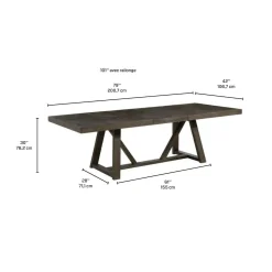 Table à manger rectangulaire extensible 79" à 101"