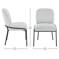 Table à manger ronde en marbre et 4 chaises rembourrées - 48