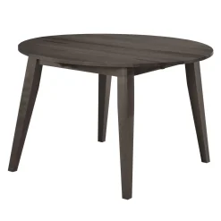 Table à manger ronde extensible en bois massif 48" à 66" - ardoise