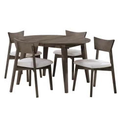 Table à manger ronde extensible (48" à 66") avec 4 chaises - ardoise
