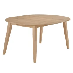 Table à manger ronde extensible en bois massif 48" à 66" - grège