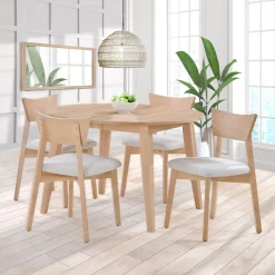 Table à manger ronde extensible en bois massif 48
