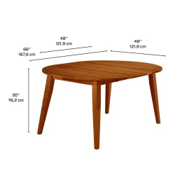 Table à manger ronde extensible en bois massif 48