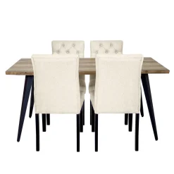 Table avec 4 chaises - beige