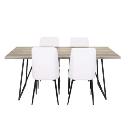 Table avec 4 chaises - blanc