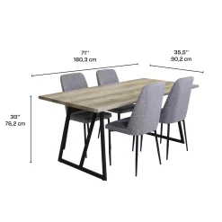 Table avec 4 chaises - gris