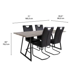 Table avec 4 chaises - noir