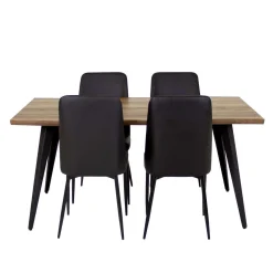 Table avec 4 chaises - noir