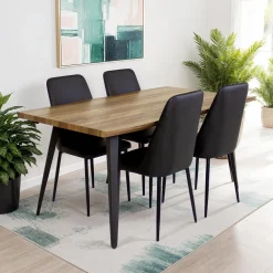 Table avec 4 chaises - noir