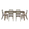 Table avec rallonge (54” à 70”) et 6 chaises - bois cendré