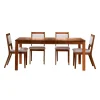 Table avec rallonge (54" à 70") et 4 chaises - brun