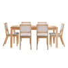 Table avec rallonge (54" à 70") et 6 chaises - naturel