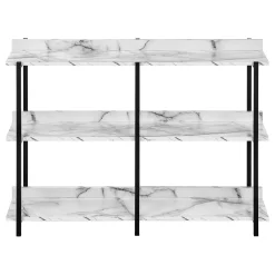Table console - 3 niveau, étagères, rectangulaire, pieds en métal - 48
