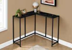 Table console - forme de L, coin, cadre en métal - 36