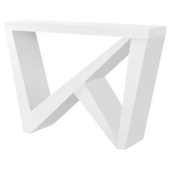 Table console - panneau épais, base asymétrique - 48"L - blanc - Monarch