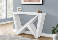 Table console - panneau épais, base asymétrique - 48