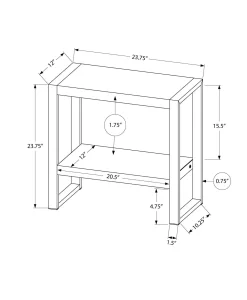 Table d'appoint - 2 niveaux, 1 tablette, rectangulaire - 24