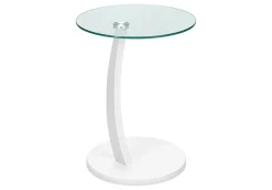 Table d'appoint - blanc avec verre trempé - Monarch
