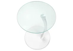 Table d'appoint - blanc avec verre trempé - Monarch