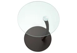 Table d'appoint - espresso avec verre trempé - Monarch
