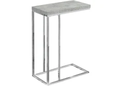 Table d'appoint - gris cimente et métal chrome - Monarch
