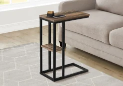 Table d'appoint - 25"H, faux bois brun, métal noir - Monarch