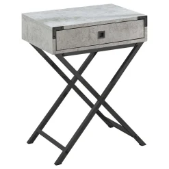 Table d'appoint - 24"H, gris cimente, métal nickel noir - Monarch