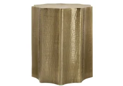 Table d'appoint - 22"H, table de bout drum métal doré - Monarch