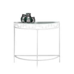 Table d'appoint - 36"L, console d'entrée métal blanc - Monarch