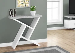 Table d'appoint - 36"L, console blanc, simili-ciment - Monarch