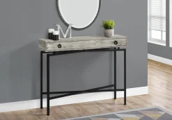 Table d'appoint - 42"L, faux bois gris, console noir - Monarch