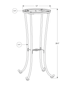 Table d'appoint - métal noir martele et verre trempé - Monarch