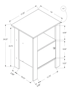 Table d'appoint, table de nuit - tablette ouverte, armoire de rangement, r - Monarch