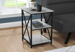 Table d'appoint, table de nuit - 3 niveaux, 2 tablettes, carré - 26"H - fa - Monarch