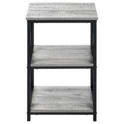 Table d'appoint, table de nuit - 3 niveaux, 2 tablettes, carré - 26