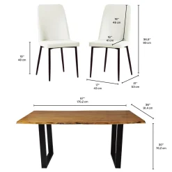 Table de 67 pouces avec 4 chaises