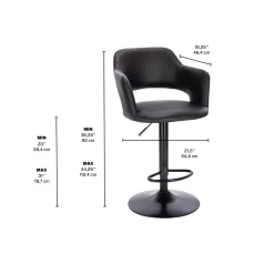 Tabouret de bar (bte de 1) / Base hydraulique noire