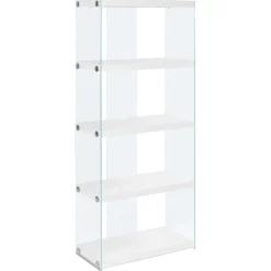 Étagère - 60"H, blanc lustré avec verre trempé - Monarch