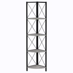 Étagère - 60"H, gris, métal noir en coin - Monarch